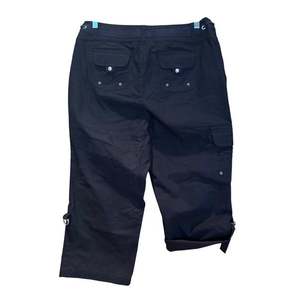 Women's Christopher & Banks Black Cargo Capri Pants Cotton, Size 10, EUC - Picture 2 of 5